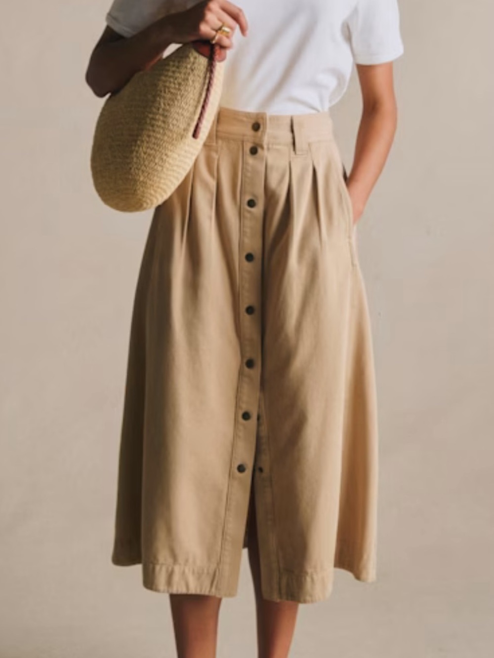 NWT SEZANE CLARINA SKIRT SAFARI BEIGE